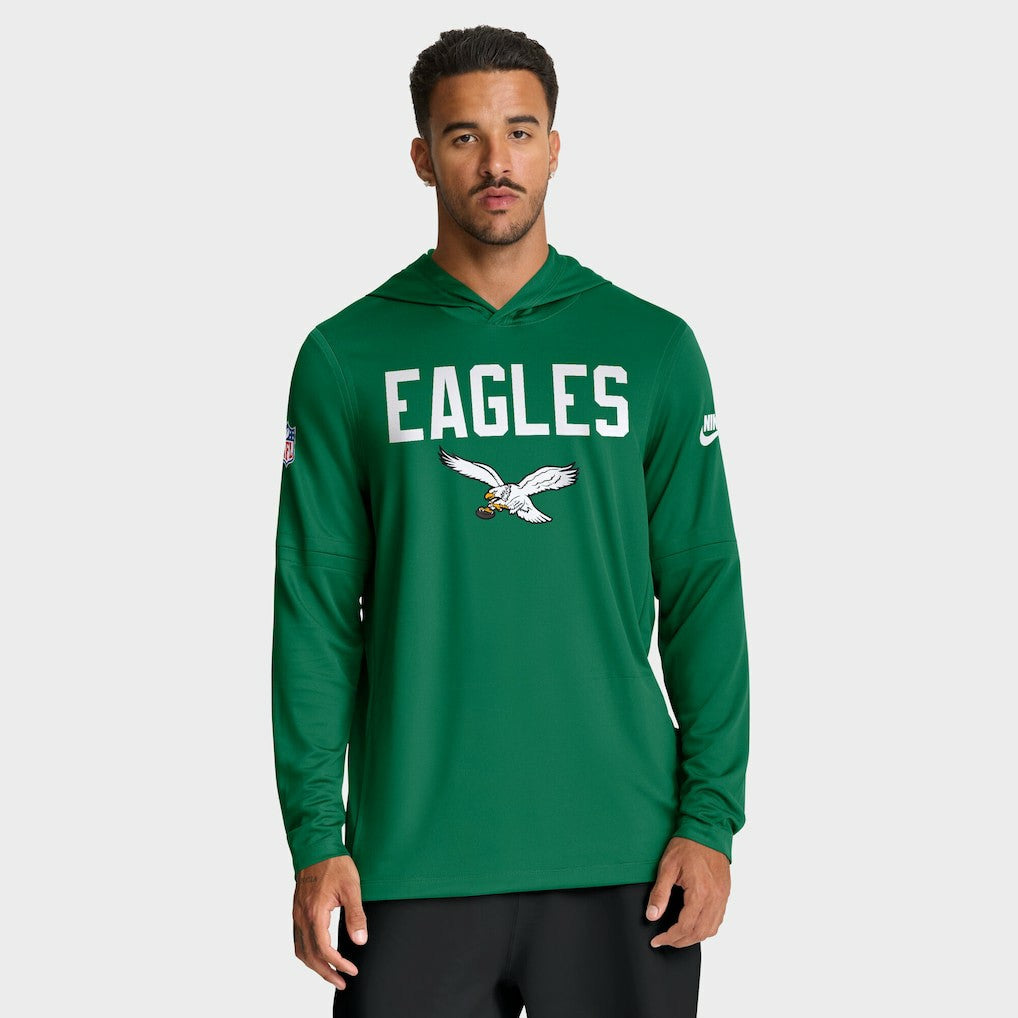 Nike Philadelphia Eagles Big & Tall Alt Pack Dri-FIT Long Sleeve Hoodie T-Shirt  Kelly Green