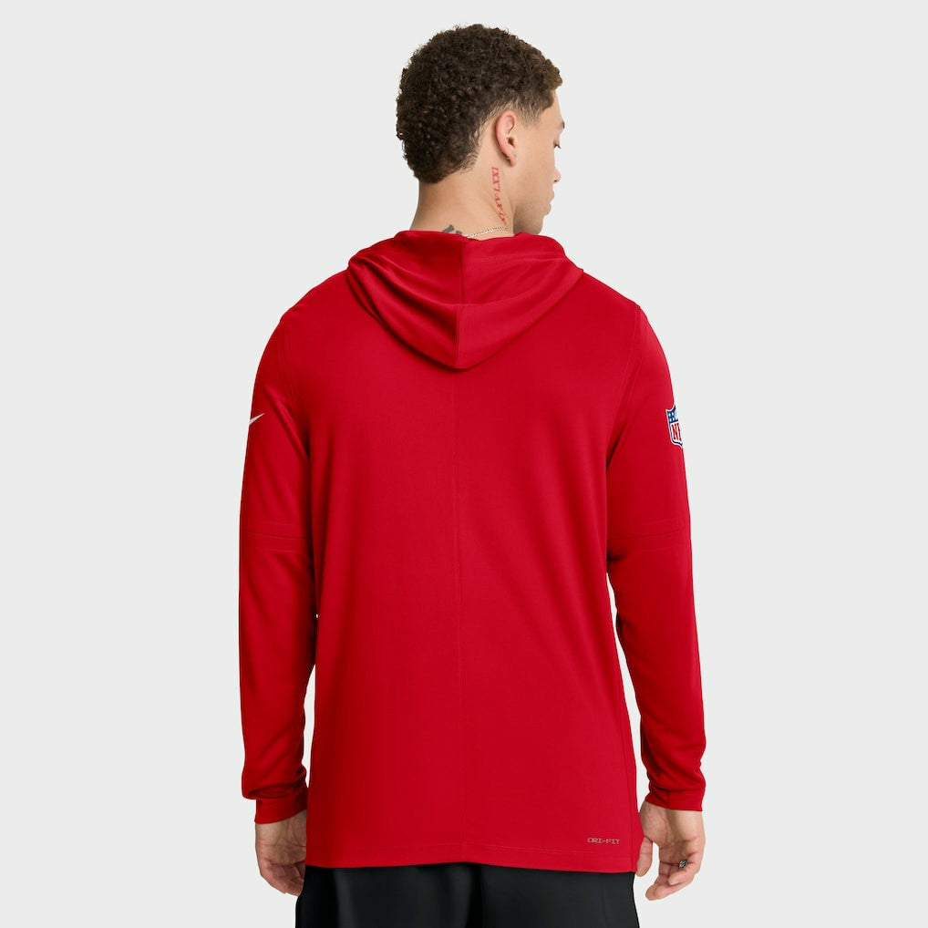 Nike Kansas City Chiefs Big & Tall Sideline Dri-FIT Long Sleeve Hoodie T-Shirt Red