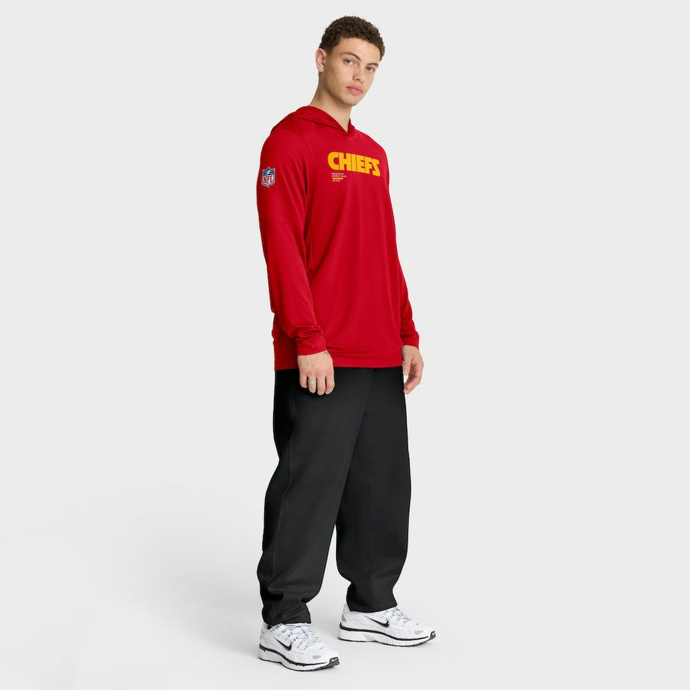 Nike Kansas City Chiefs Big & Tall Sideline Dri-FIT Long Sleeve Hoodie T-Shirt Red