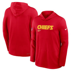 Nike Kansas City Chiefs Big & Tall Sideline Dri-FIT Long Sleeve Hoodie T-Shirt Red