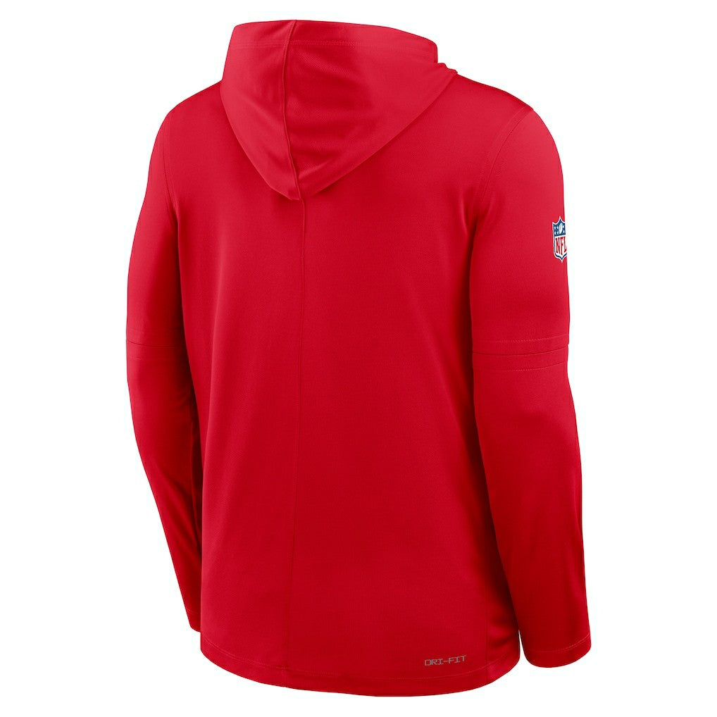 Nike Kansas City Chiefs Big & Tall Sideline Dri-FIT Long Sleeve Hoodie T-Shirt Red