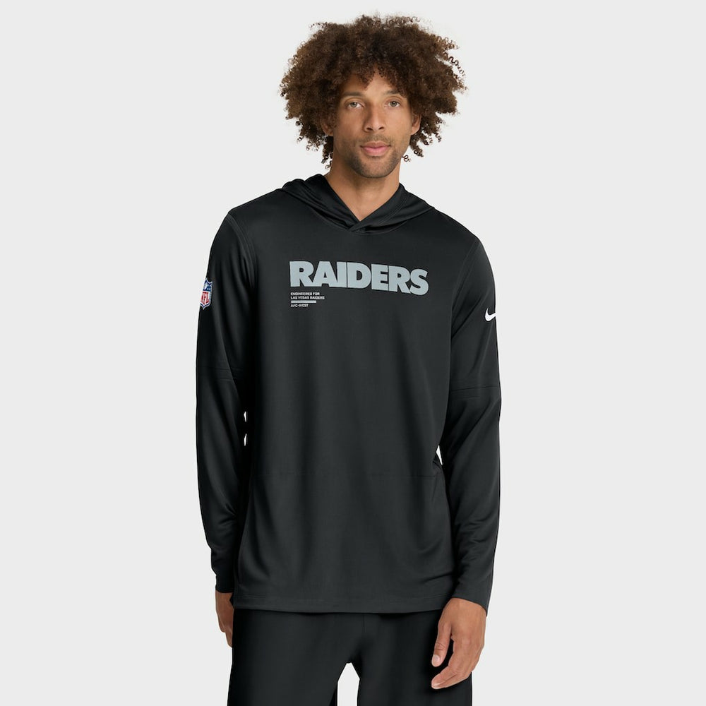 Nike Las Vegas Raiders Big & Tall Sideline Dri-FIT Long Sleeve Hoodie T-Shirt Black