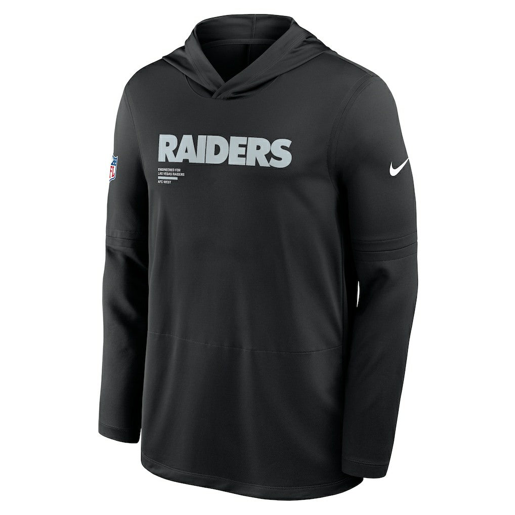 Nike Las Vegas Raiders Big & Tall Sideline Dri-FIT Long Sleeve Hoodie T-Shirt Black
