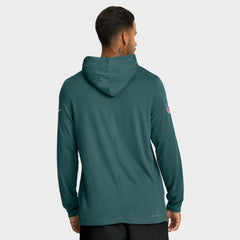 Nike Philadelphia Eagles Big & Tall Sideline Dri-FIT Long Sleeve Hoodie T-Shirt Midnight Green