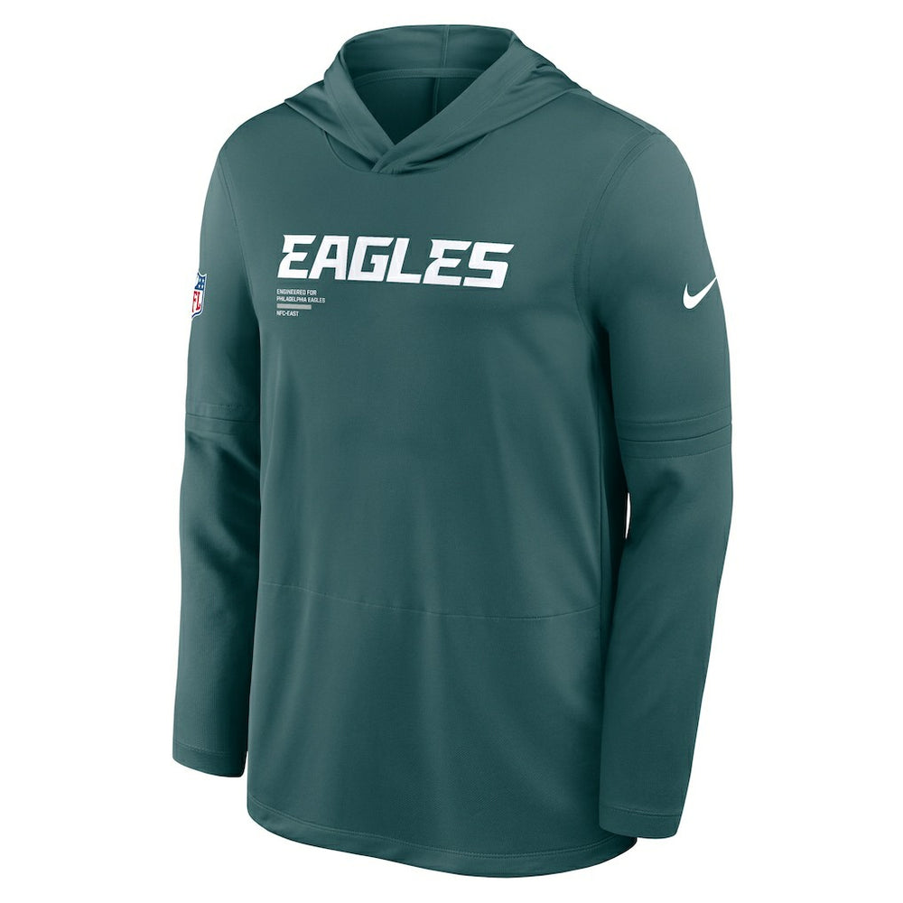 Nike Philadelphia Eagles Big & Tall Sideline Dri-FIT Long Sleeve Hoodie T-Shirt Midnight Green
