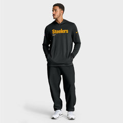 Nike Pittsburgh Steelers Big & Tall Sideline Dri-FIT Long Sleeve Hoodie T-Shirt Black