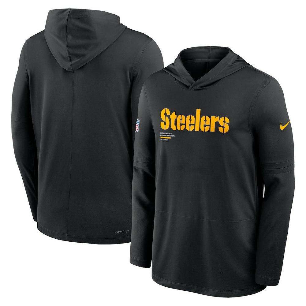 Nike Pittsburgh Steelers Big & Tall Sideline Dri-FIT Long Sleeve Hoodie T-Shirt Black