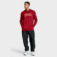 Nike San Francisco 49ers Big & Tall Sideline Dri-FIT Long Sleeve Hoodie T-Shirt Scarlet