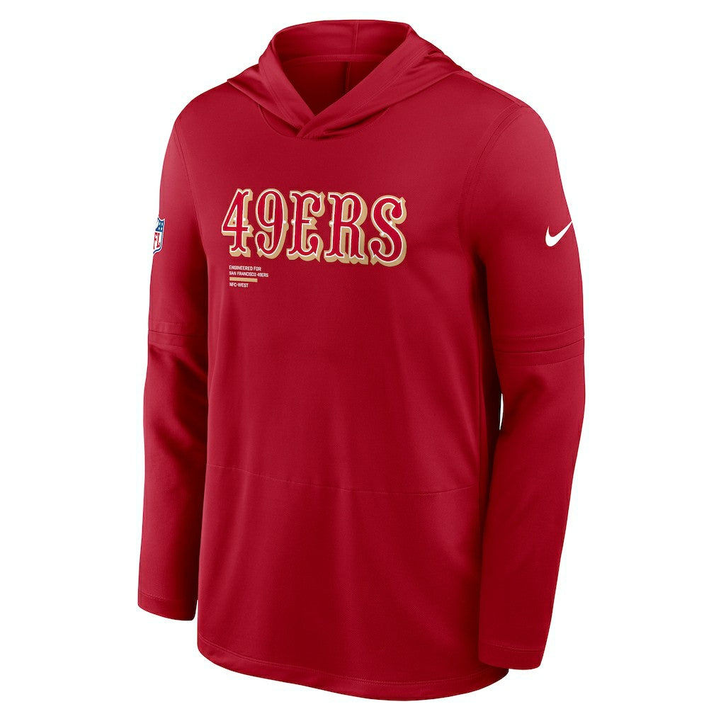 Nike San Francisco 49ers Big & Tall Sideline Dri-FIT Long Sleeve Hoodie T-Shirt Scarlet