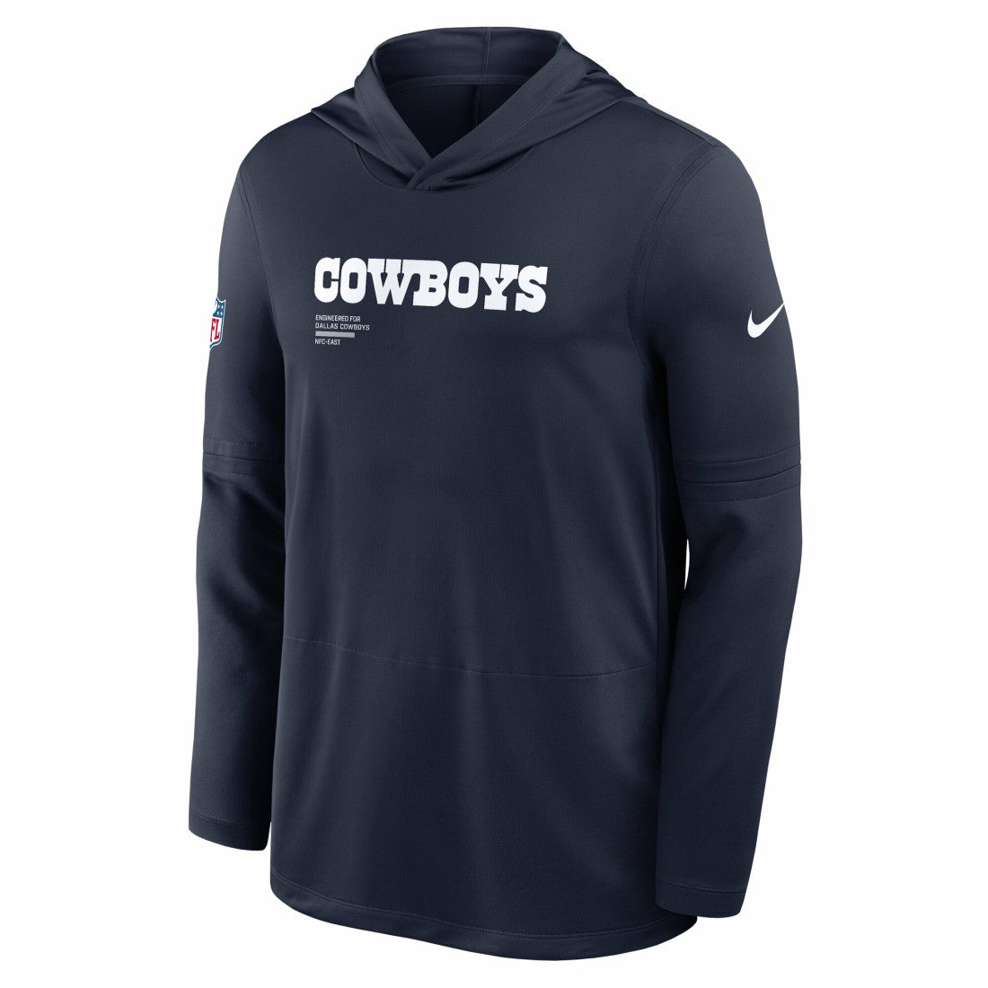 Nike Dallas Cowboys Big & Tall Sideline Dri-FIT Long Sleeve Hoodie T-Shirt Navy