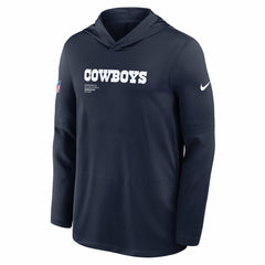 Nike Dallas Cowboys Big & Tall Sideline Dri-FIT Long Sleeve Hoodie T-Shirt Navy