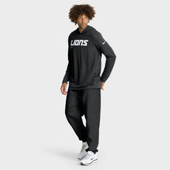 Nike Detroit Lions Big & Tall Sideline Dri-FIT Long Sleeve Hoodie T-Shirt Black