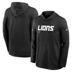 Nike Detroit Lions Big & Tall Sideline Dri-FIT Long Sleeve Hoodie T-Shirt Black