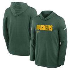 Nike Green Bay Packers Big & Tall Sideline Dri-FIT Long Sleeve Hoodie T-Shirt Green
