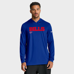 Nike Buffalo Bills Big & Tall Sideline Dri-FIT Long Sleeve Hoodie T-Shirt Royal