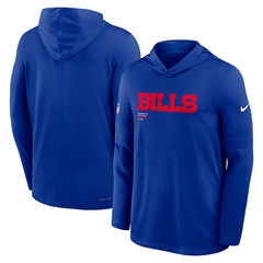 Nike Buffalo Bills Big & Tall Sideline Dri-FIT Long Sleeve Hoodie T-Shirt Royal