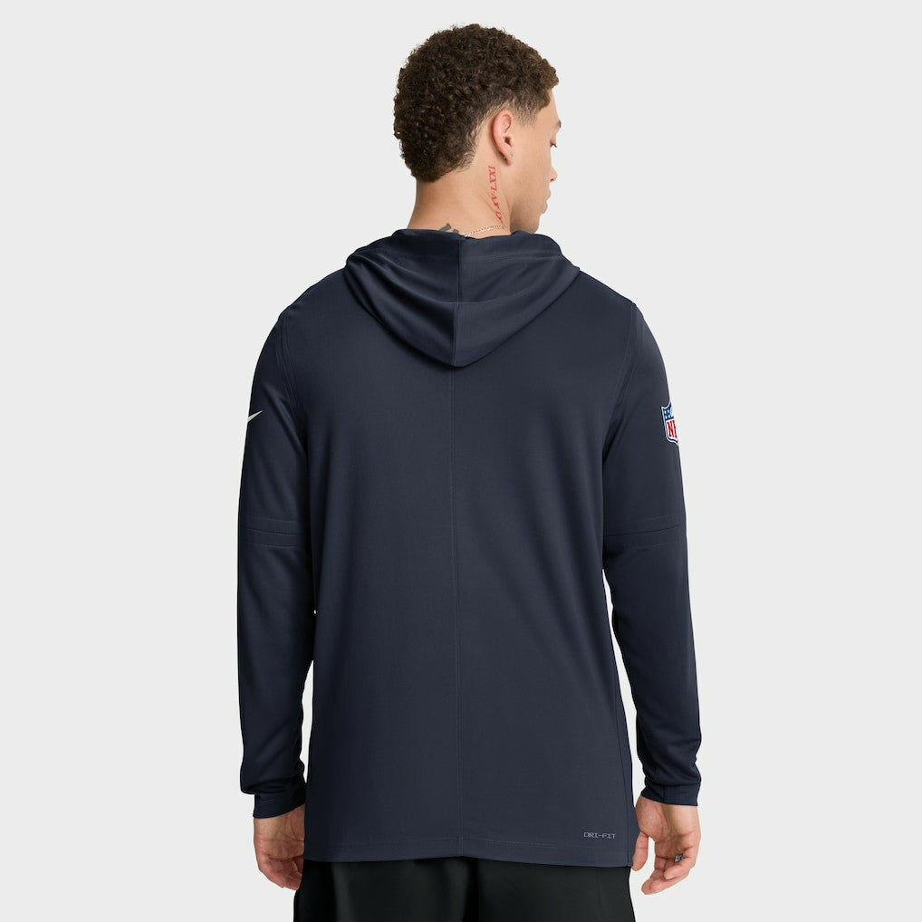 Nike Chicago Bears Big & Tall Sideline Dri-FIT Long Sleeve Hoodie T-Shirt Navy