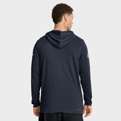 Nike Chicago Bears Big & Tall Sideline Dri-FIT Long Sleeve Hoodie T-Shirt Navy