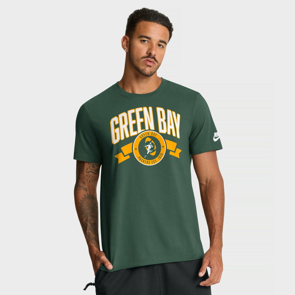 Nike Green Bay Packers Rewind Front and Back Hit Essential T-Shirt Green