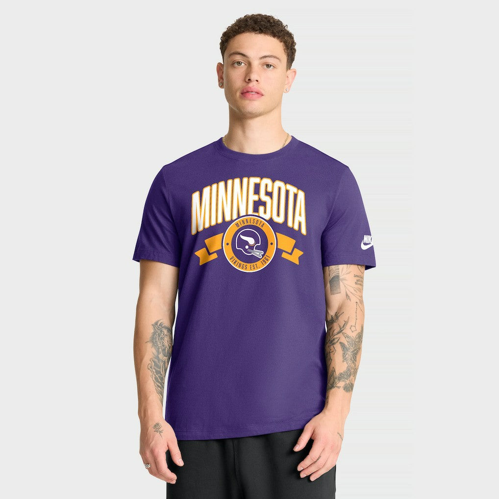 Nike Minnesota Vikings Rewind Front and Back Hit Essential T-Shirt Purple