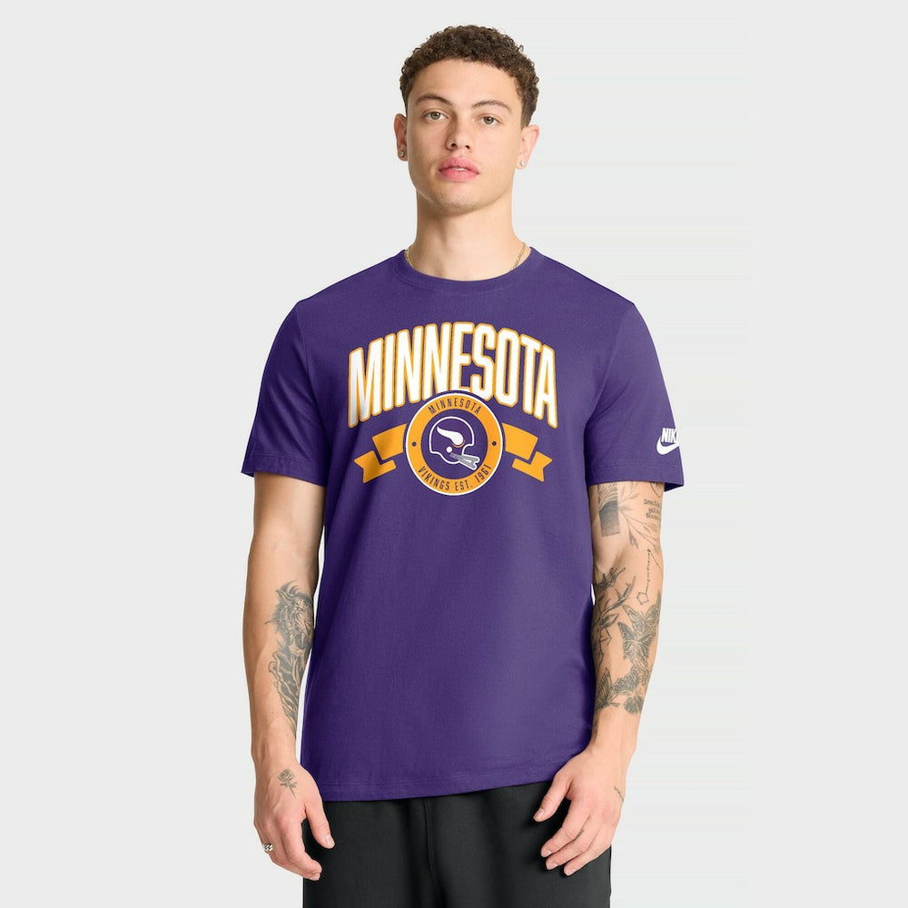 Nike Minnesota Vikings Rewind Front and Back Hit Essential T-Shirt Purple
