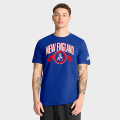 Nike New England Patriots Rewind Front and Back Hit Essential T-Shirt Royal