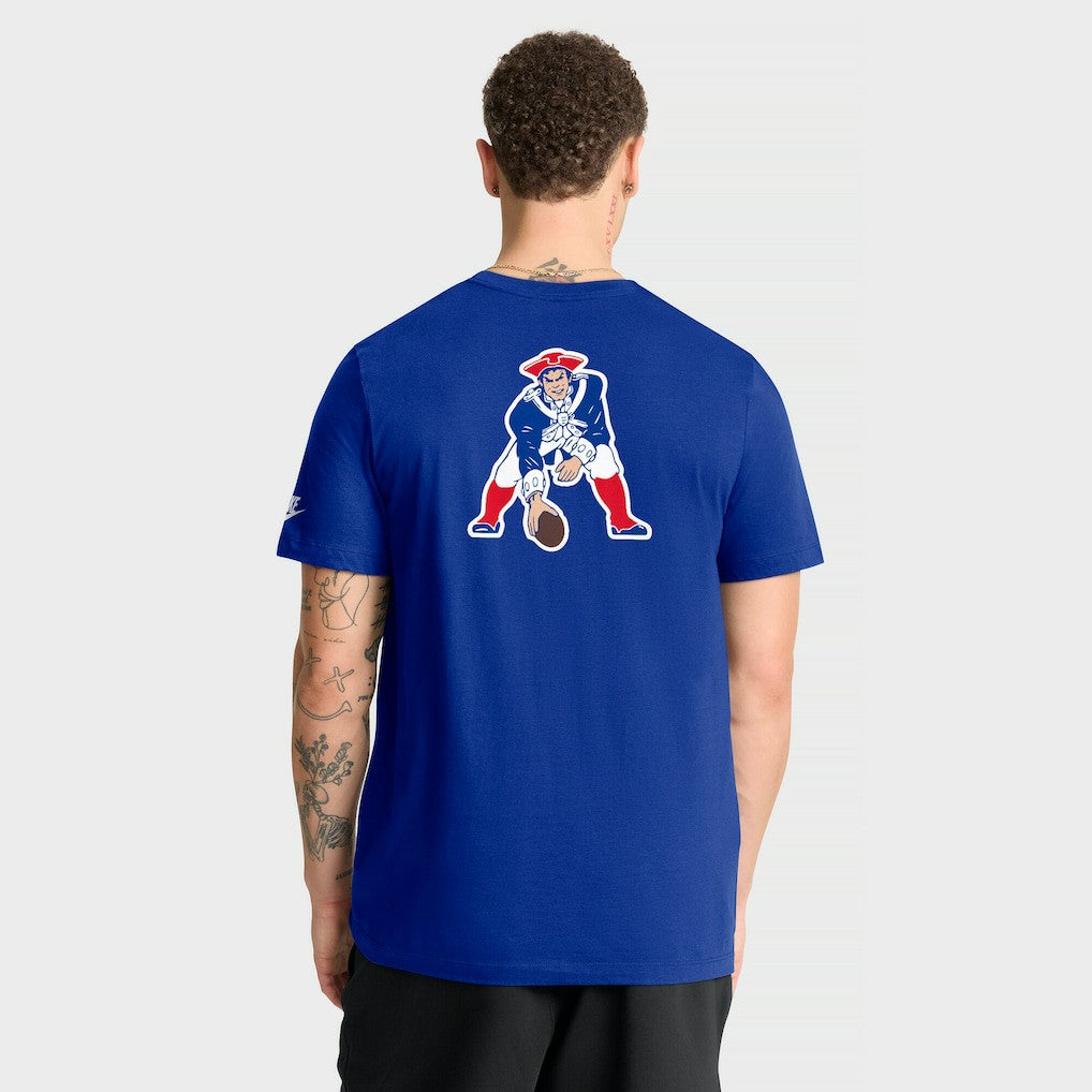 Nike New England Patriots Rewind Front and Back Hit Essential T-Shirt Royal