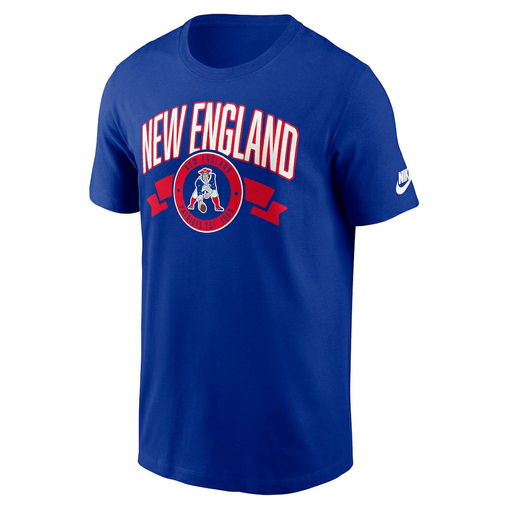 Nike New England Patriots Rewind Front and Back Hit Essential T-Shirt Royal