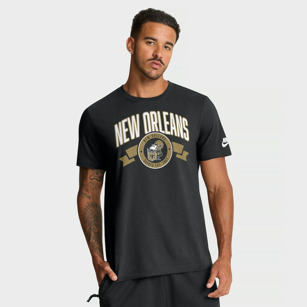 Nike New Orleans Saints Rewind Front and Back Hit Essential T-Shirt Black
