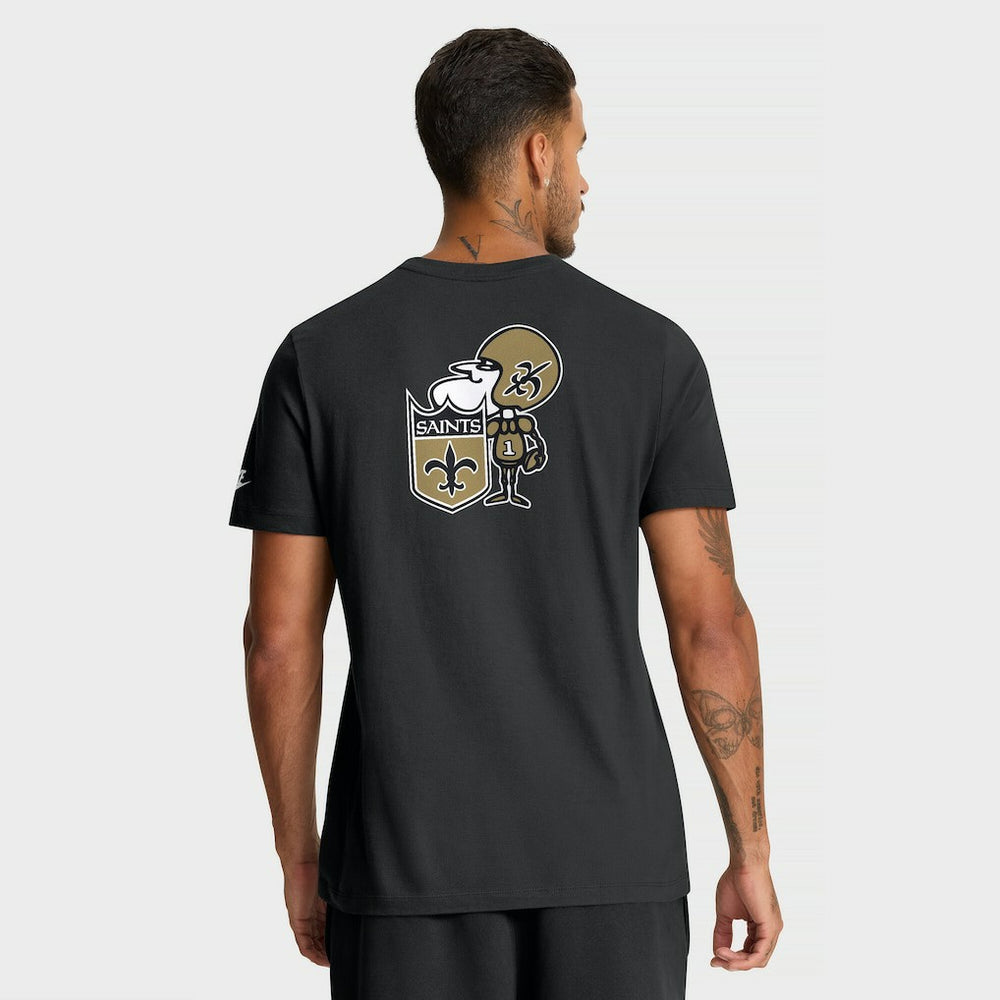 Nike New Orleans Saints Rewind Front and Back Hit Essential T-Shirt Black