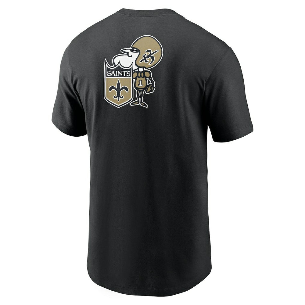 Nike New Orleans Saints Rewind Front and Back Hit Essential T-Shirt Black