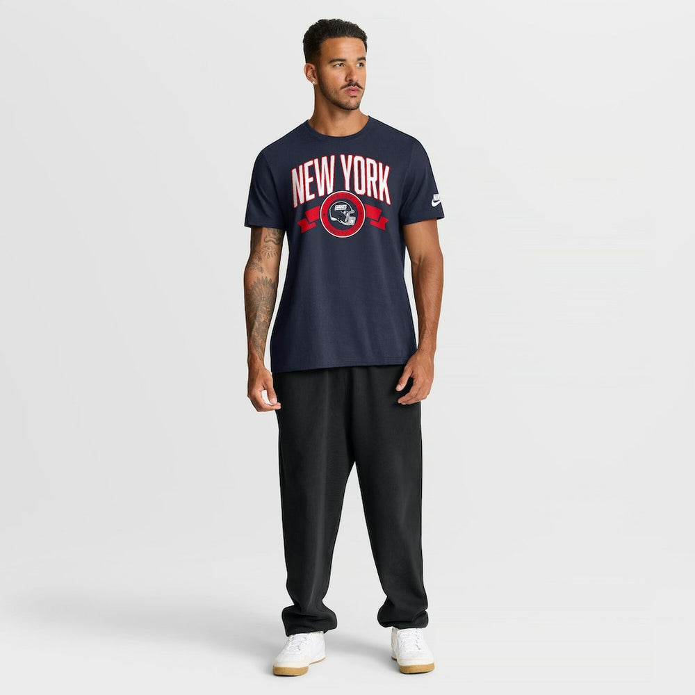 Nike New York Giants Rewind Front and Back Hit Essential T-Shirt Navy