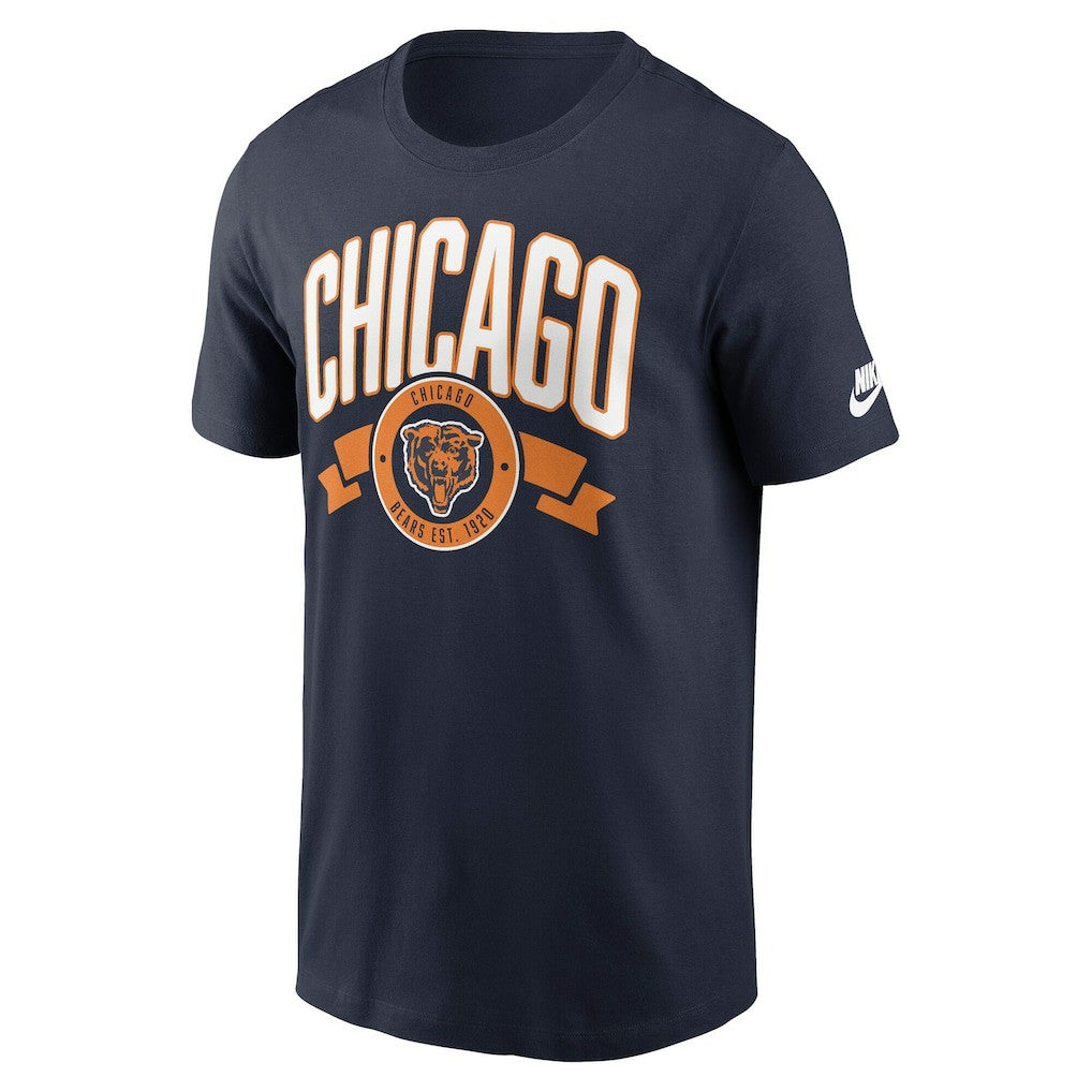Nike Chicago Bears Rewind Front and Back Hit Essential T-Shirt Navy