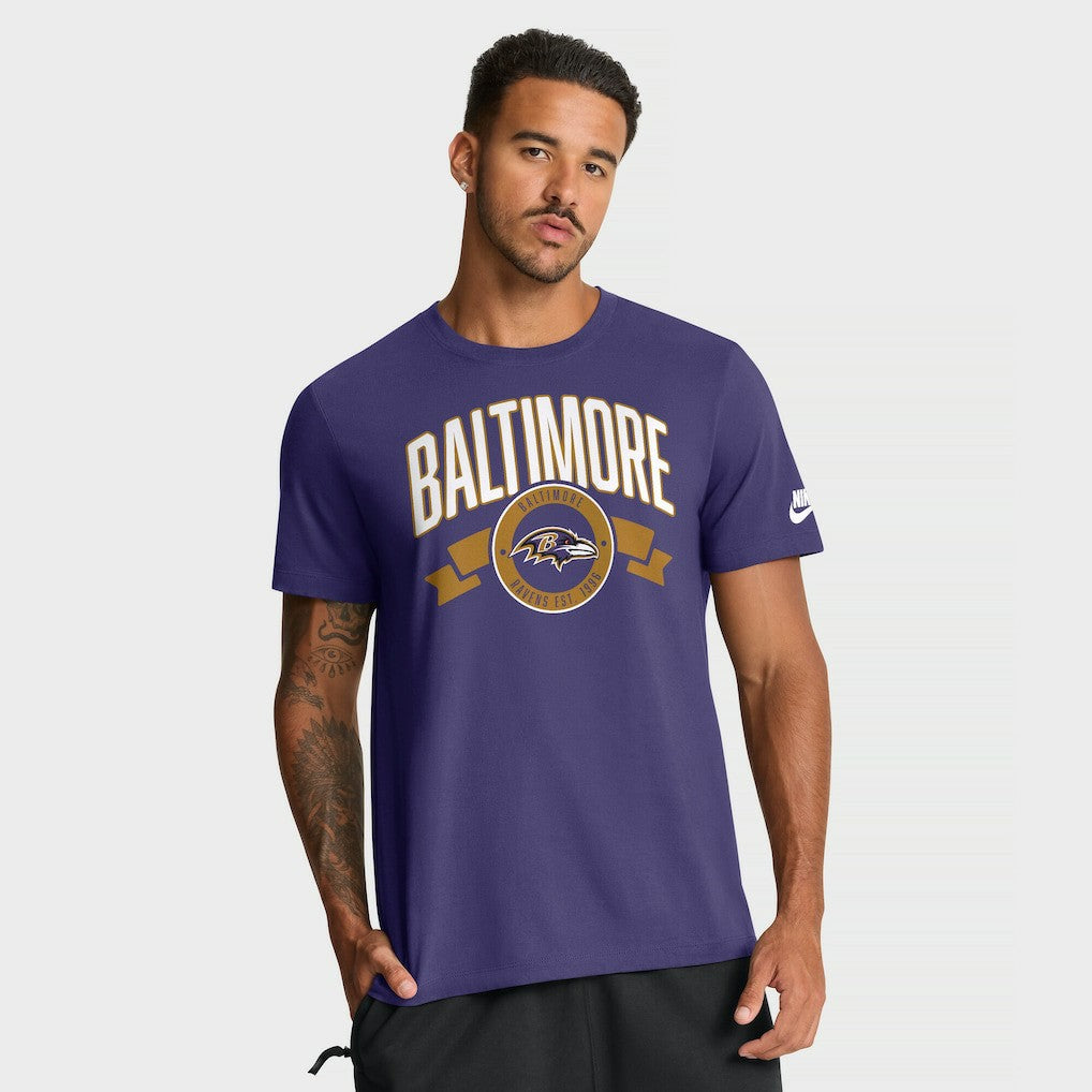Nike Baltimore Ravens Rewind Front and Back Hit Essential T-Shirt Purple