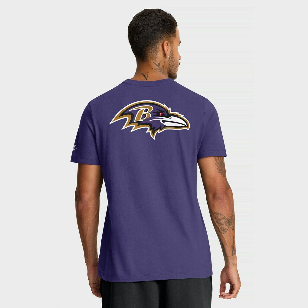 Nike Baltimore Ravens Rewind Front and Back Hit Essential T-Shirt Purple