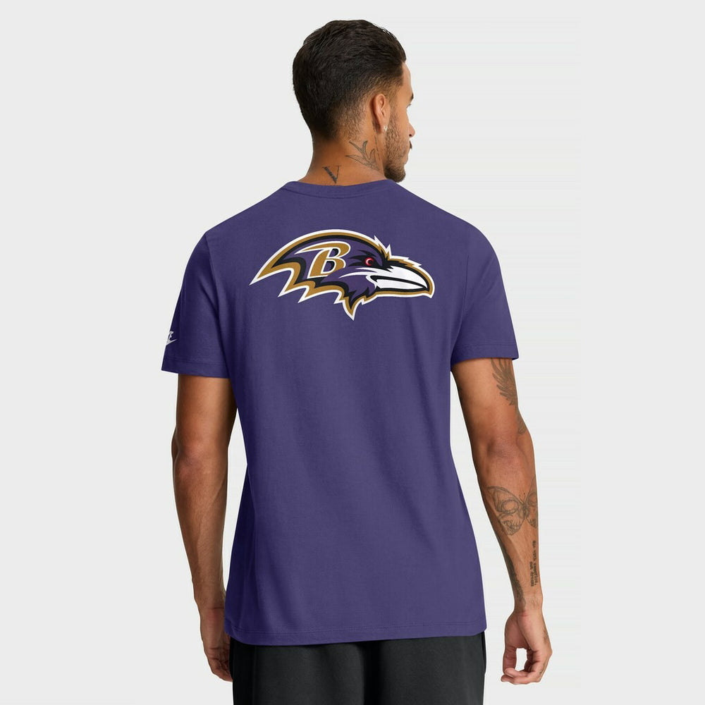 Nike Baltimore Ravens Rewind Front and Back Hit Essential T-Shirt Purple