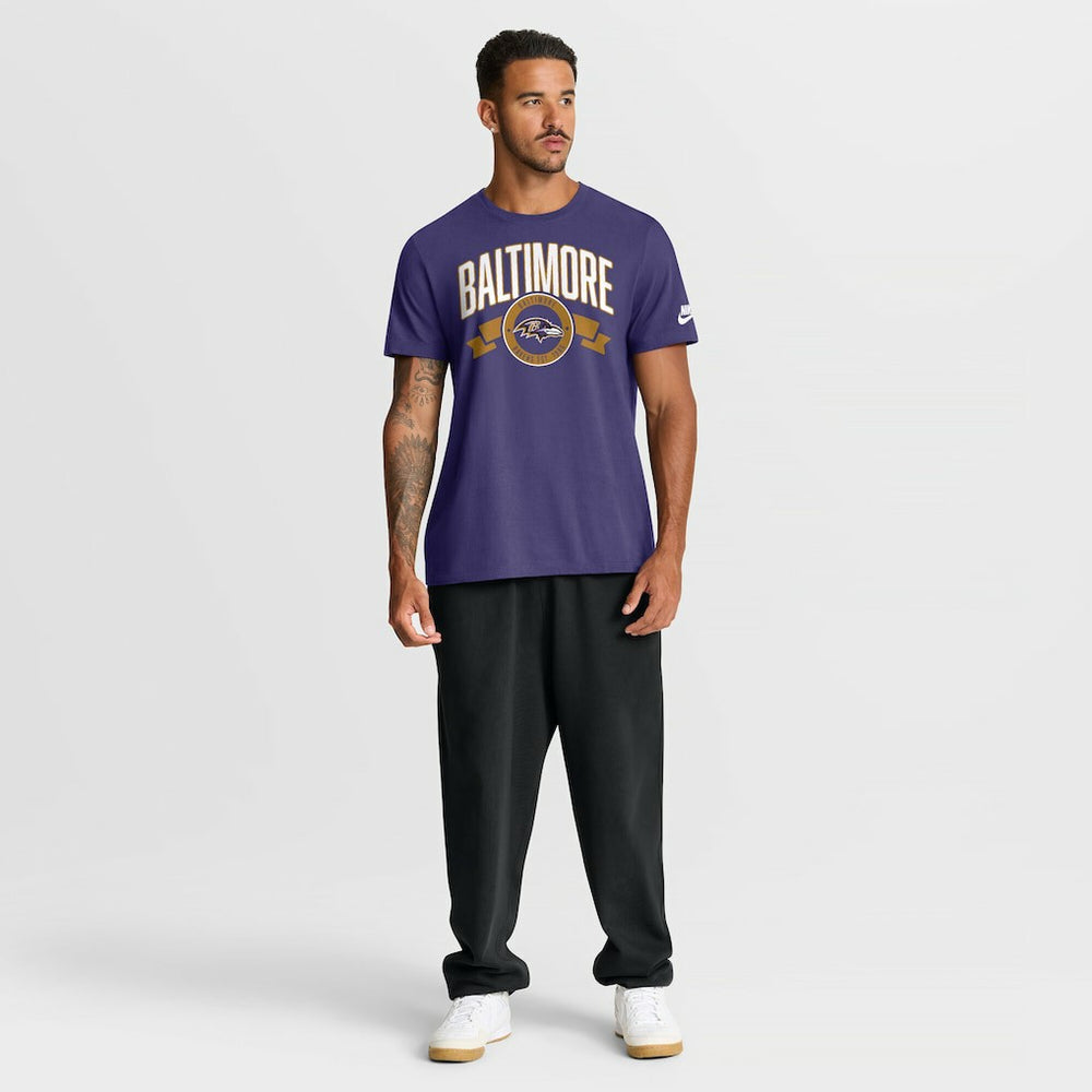 Nike Baltimore Ravens Rewind Front and Back Hit Essential T-Shirt Purple