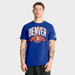Nike Denver Broncos Rewind Front and Back Hit Essential T-Shirt Royal