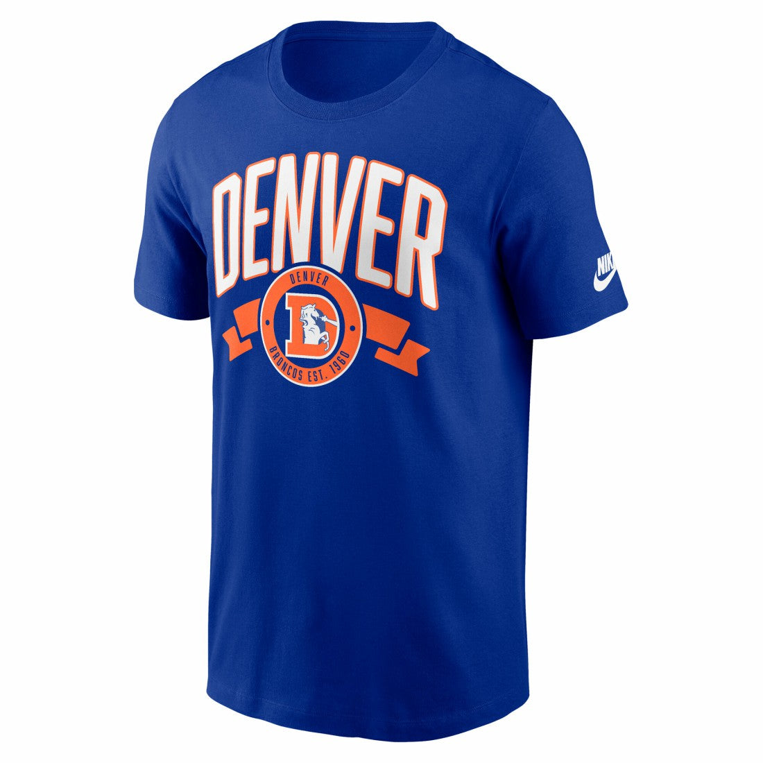 Nike Denver Broncos Rewind Front and Back Hit Essential T-Shirt Royal
