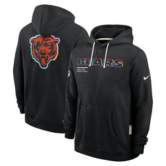 Nike Chicago Bears Tall 2025 NFL Crucial Catch Sideline Standard Issue Dri-FIT Hoodie Black