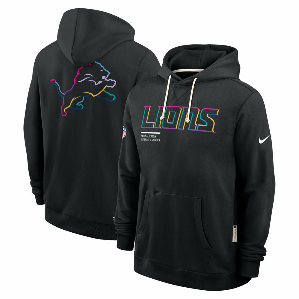 Nike Detroit Lions Tall 2025 NFL Crucial Catch Sideline Standard Issue Dri-FIT Hoodie Black