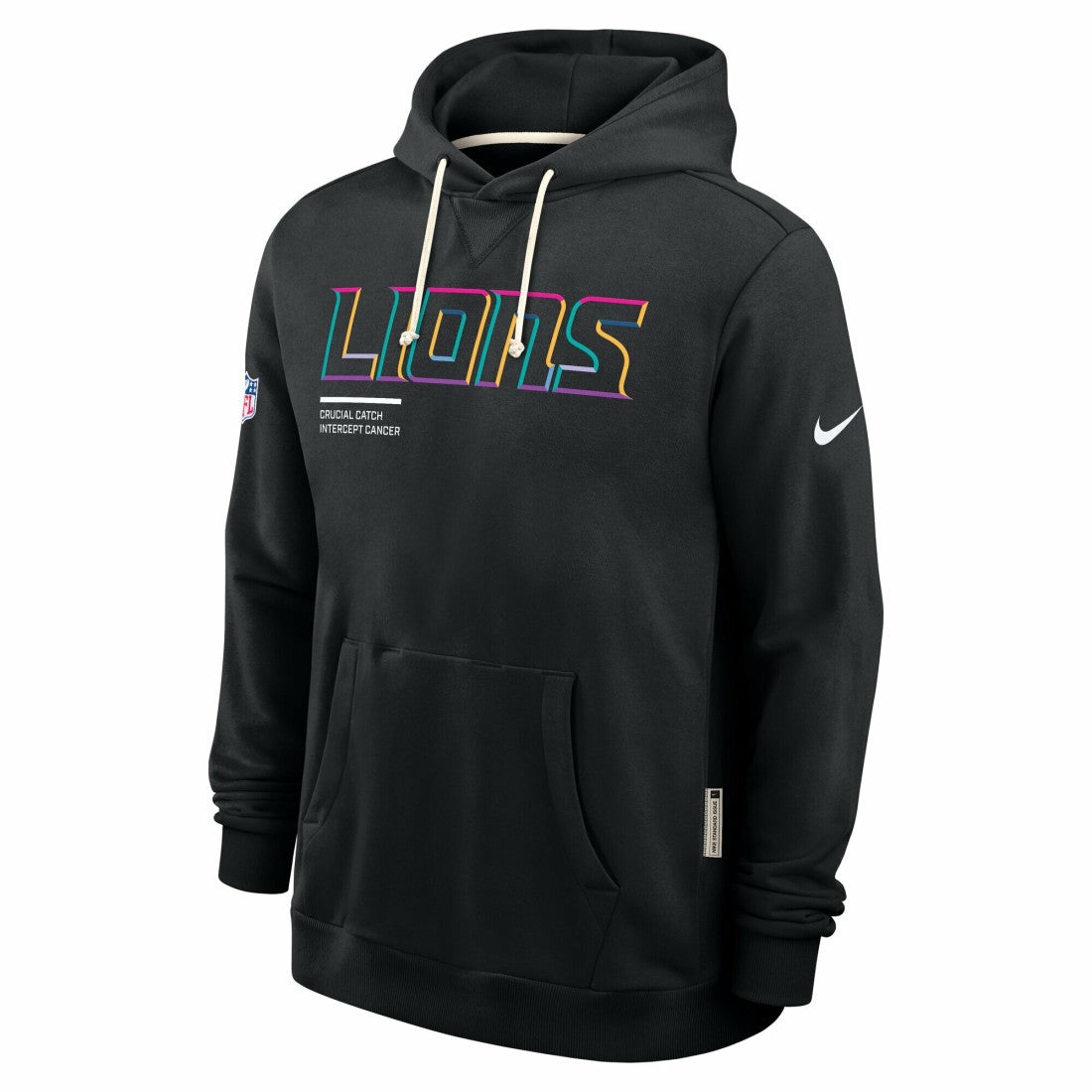 Nike Detroit Lions Tall 2025 NFL Crucial Catch Sideline Standard Issue Dri-FIT Hoodie Black