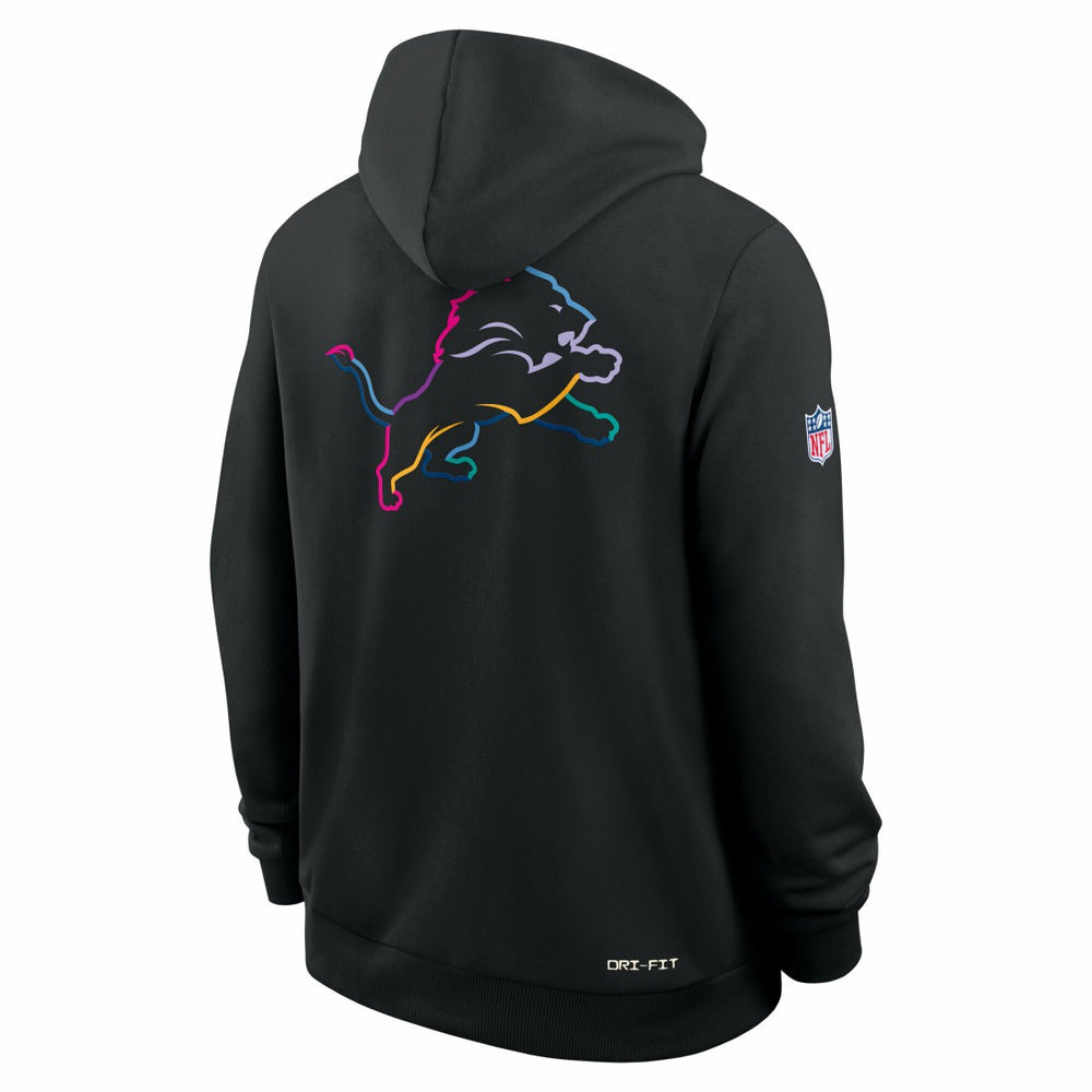 Nike Detroit Lions Tall 2025 NFL Crucial Catch Sideline Standard Issue Dri-FIT Hoodie Black