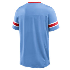 Fanatics Tennessee Titans Oilers Throwback Hometown Premium Hashmark V-Neck T-Shirt Light Blue