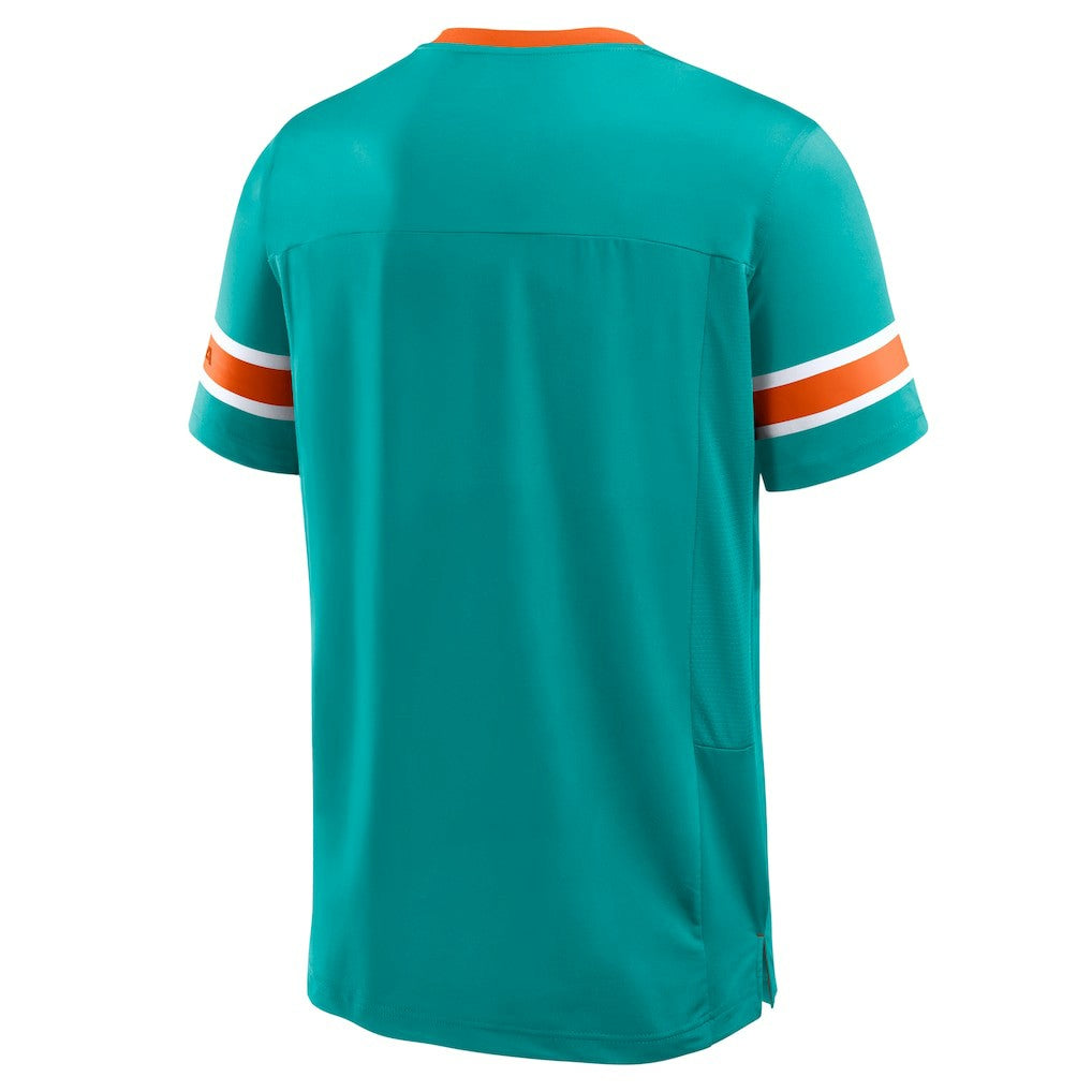 Fanatics Miami Dolphins Hometown Premium Hashmark V-Neck T-Shirt Aqua