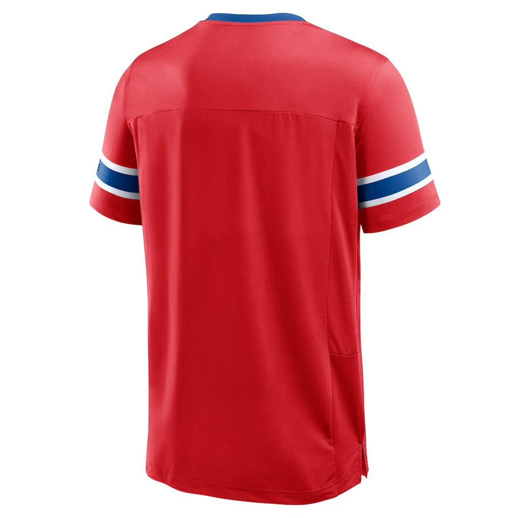 Fanatics New England Patriots Hometown Premium Hashmark V-Neck T-Shirt Red