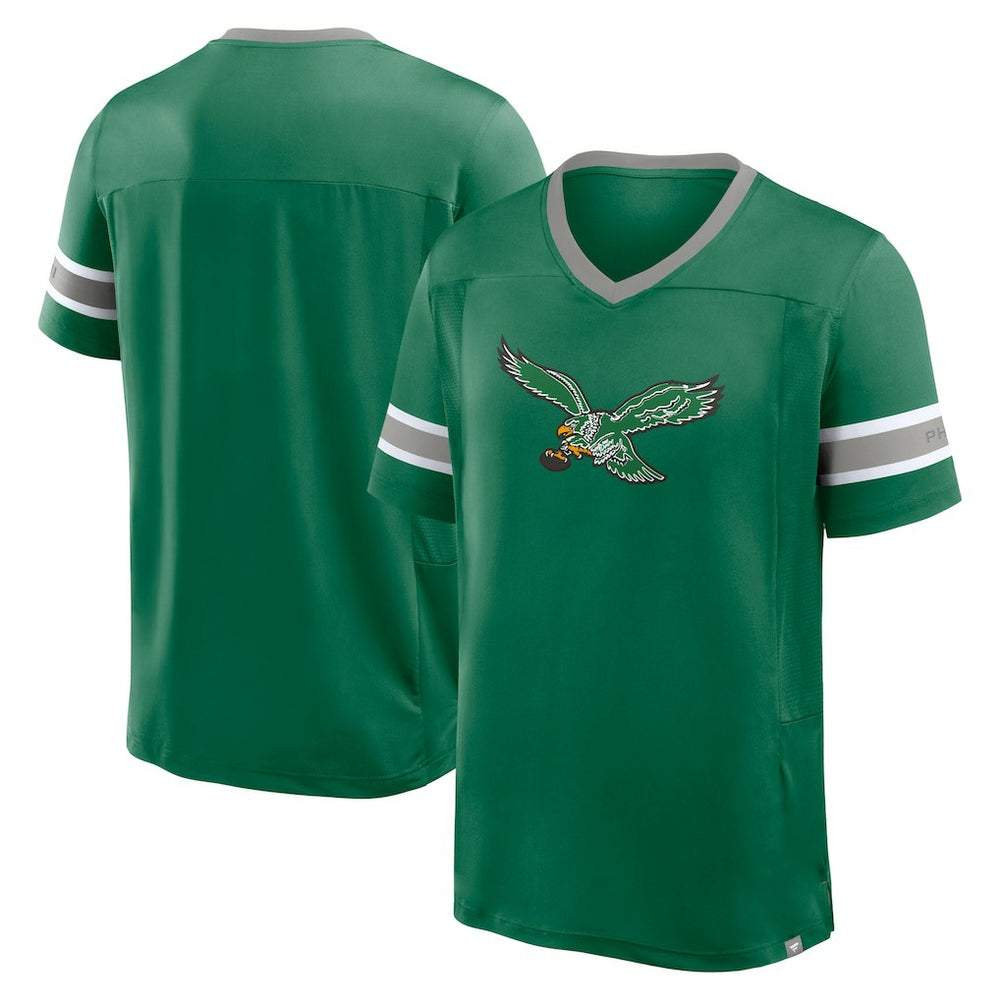 Fanatics Philadelphia Eagles Hometown Premium Hashmark V-Neck T-Shirt Kelly Green