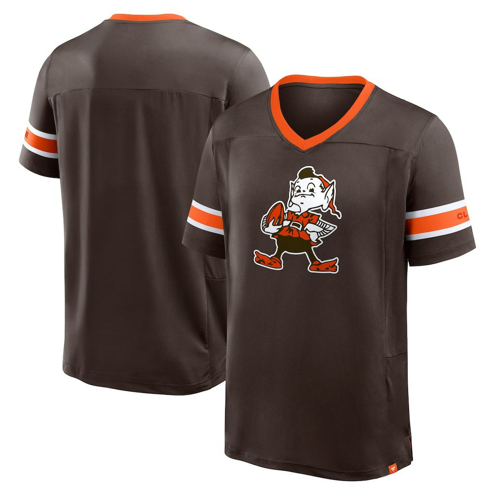 Fanatics Cleveland Browns Hometown Premium Hashmark V-Neck T-Shirt Brown