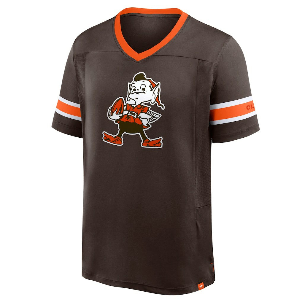 Fanatics Cleveland Browns Hometown Premium Hashmark V-Neck T-Shirt Brown