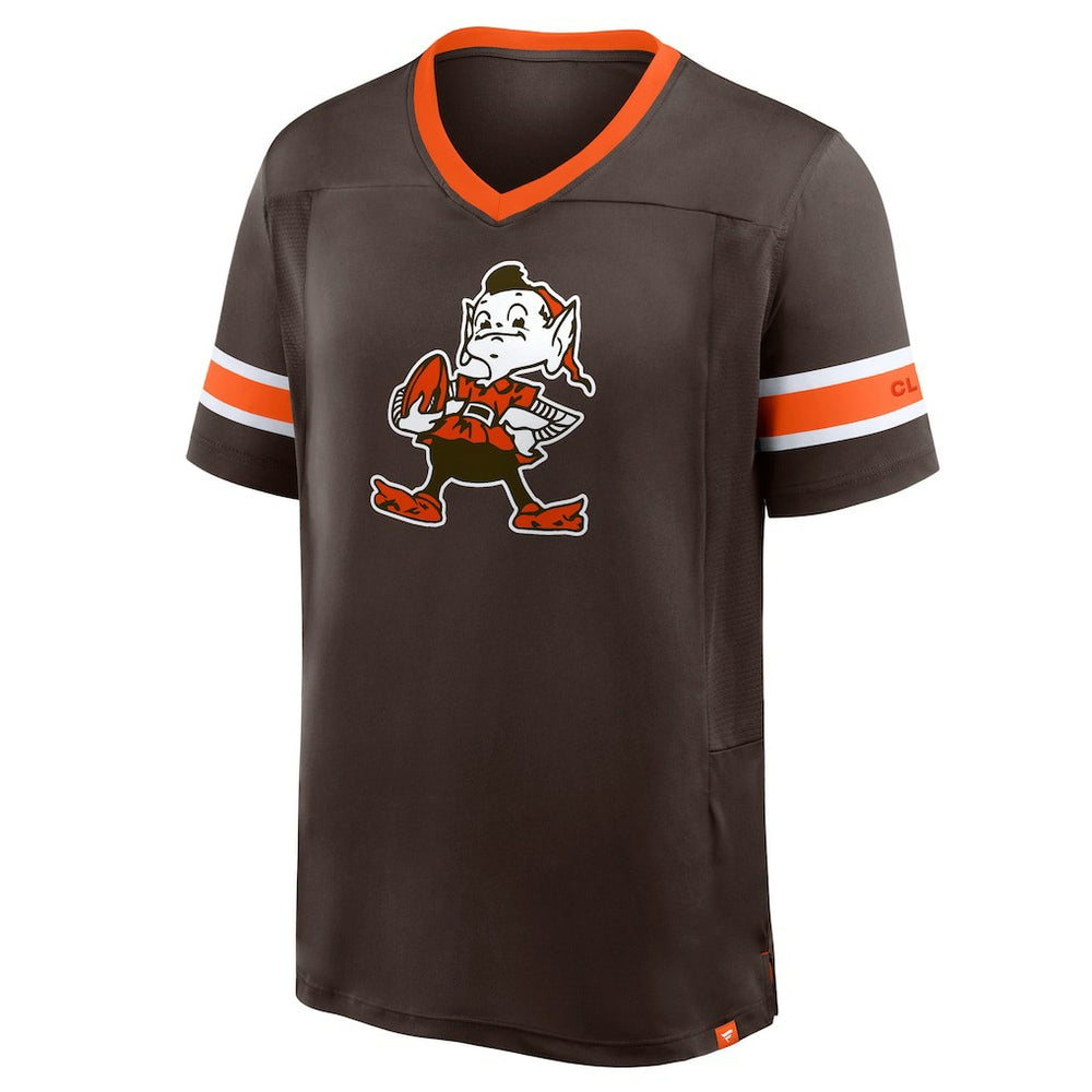 Fanatics Cleveland Browns Hometown Premium Hashmark V-Neck T-Shirt Brown